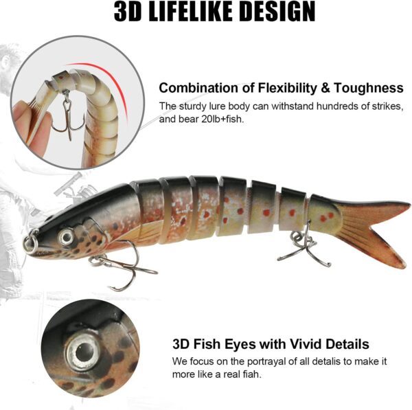 Fishing Lures for Bass Trout Segmented Multi  Fishing Artificial Bait Soft Plastic Lures - Image 4