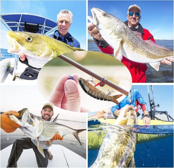 Fishing Lures for Bass Trout Segmented Multi  Fishing Artificial Bait Soft Plastic Lures - Image 5