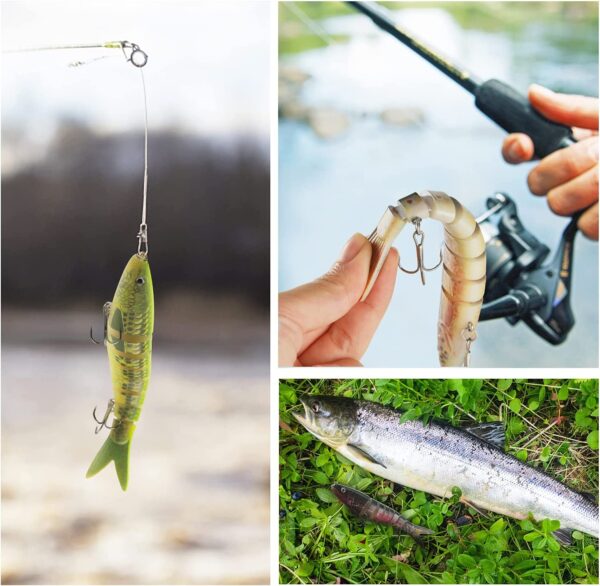 Fishing Lures for Bass Trout Segmented Multi  Fishing Artificial Bait Soft Plastic Lures - Image 6