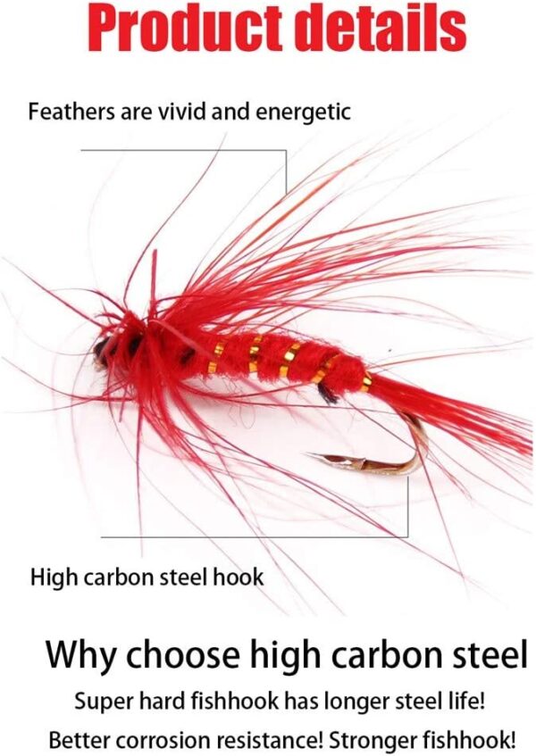 40/72/100/120Pcs Fishing Flies Essential Nym Dry Flies Nymphs Fly Fishing Flies Kit - Image 4