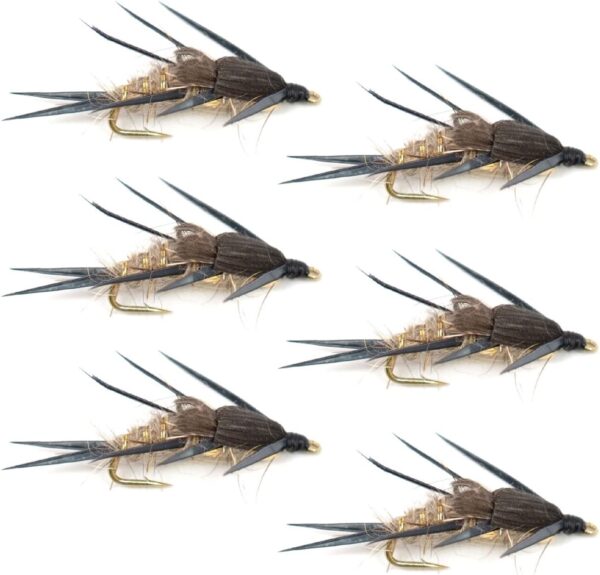 Double Bead Gold Ribbed Hare's Ear Nymph Fly Dry Flies Nymphs Fly Fishing Flies Kit