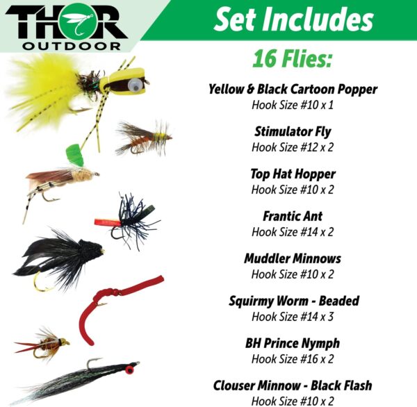 16 Pc Fly Fishing Set for Panfish  Trout  an Dry Flies Nymphs Fly Fishing Flies Kit - Image 3