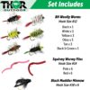 BH Woolly Worm and Squirmy Wormy Fly Fishing Dry Flies Nymphs Fly Fishing Flies Kit - Image 2