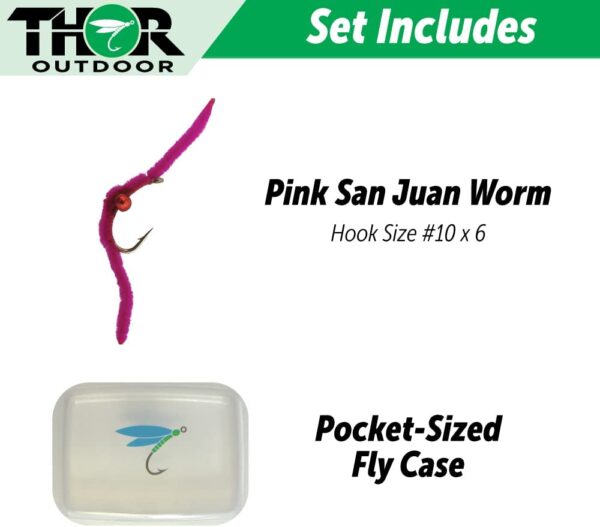 San Juan Worm 6 Pc Trout Fly Fishing Set Dry Flies Nymphs Fly Fishing Flies Kit - Image 2