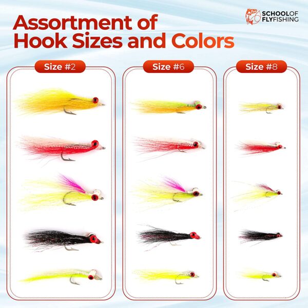 - 15 PC Clouser Minnow Flies Assortment Dry Flies Nymphs Fly Fishing Flies Kit - Image 2