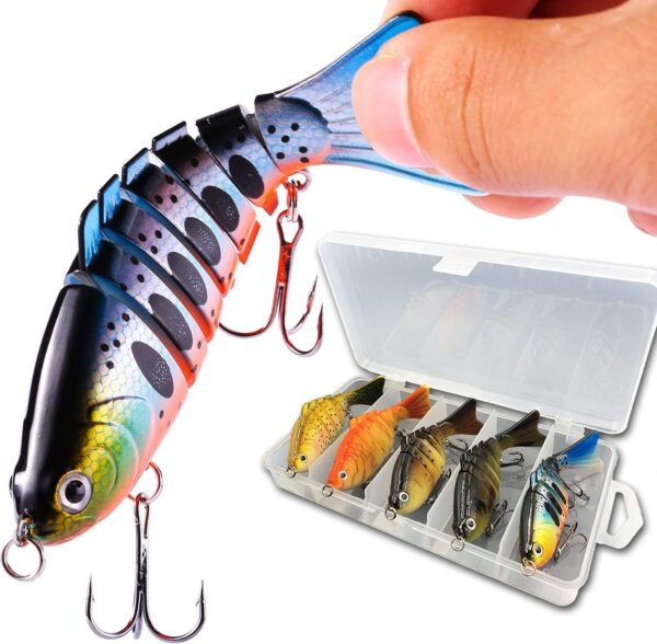 Fishing Lures for Bass  Trout Segmented Multi Fishing Artificial Bait Soft Plastic Lures - Image 5