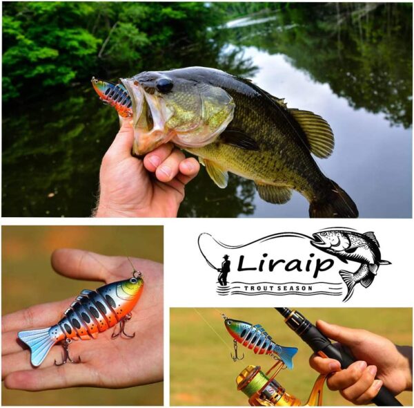 Fishing Lures for Bass  Trout Segmented Multi Fishing Artificial Bait Soft Plastic Lures - Image 6