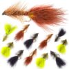 ?C Wooly Bugger Flies 12 PC Assortment Dry Flies Nymphs Fly Fishing Flies Kit