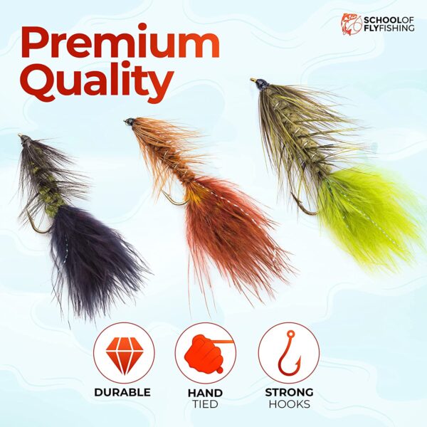 ?C Wooly Bugger Flies 12 PC Assortment Dry Flies Nymphs Fly Fishing Flies Kit - Image 4
