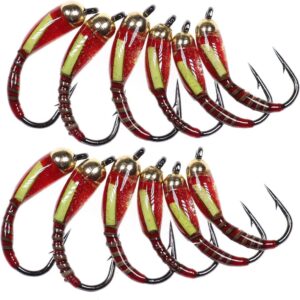 Fly Fishing Bead Head Midge Nymph Fly for Tr Dry Flies Nymphs Fly Fishing Flies Kit