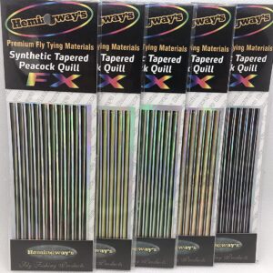 Synthetic Tapered Peacock Quills FX Holograp Dry Flies Nymphs Fly Fishing Flies Kit