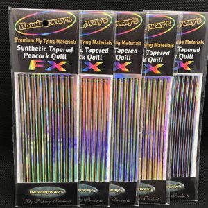 Synthetic Tapered Peacock Quills FX Holograp Dry Flies Nymphs Fly Fishing Flies Kit