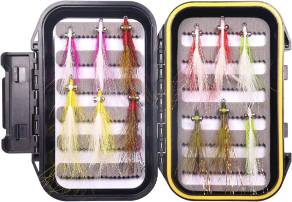12pcs Clouser Minnow Fishing Flies Tied on S Dry Flies Nymphs Fly Fishing Flies Kit