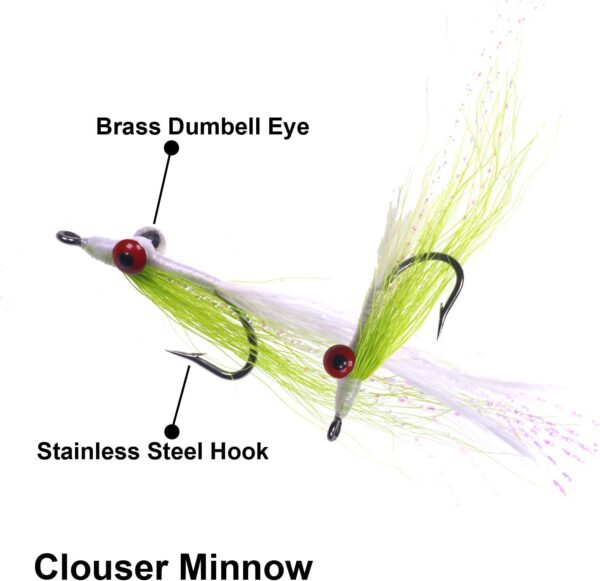 12pcs Clouser Minnow Fishing Flies Tied on S Dry Flies Nymphs Fly Fishing Flies Kit - Image 3