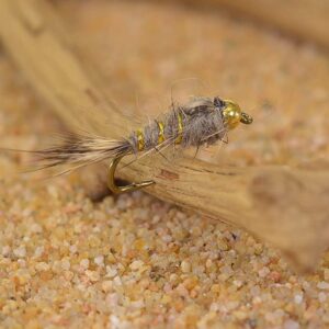 12 Flies -Bead Head Natural Hares Ear Mayfly Dry Flies Nymphs Fly Fishing Flies Kit