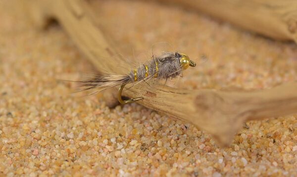 12 Flies -Bead Head Natural Hares Ear Mayfly Dry Flies Nymphs Fly Fishing Flies Kit