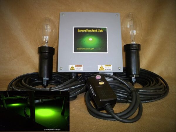 14 000 Lumen  Brilliant Green Double Lamp Und Fishing Artificial Bait Soft Plastic Lures