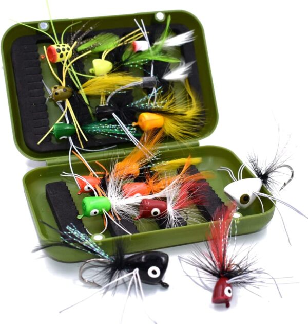 Fishing Flies Assortment Foam Popper Flies 1 Dry Flies Nymphs Fly Fishing Flies Kit