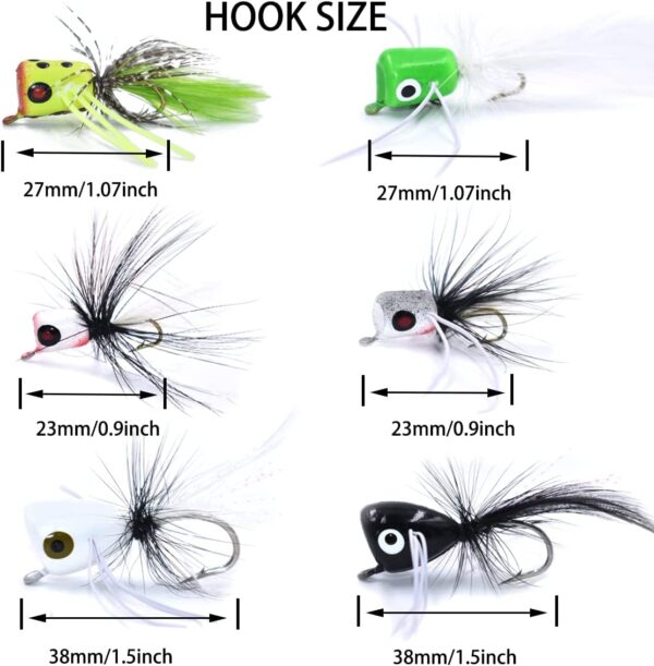 Fishing Flies Assortment Foam Popper Flies 1 Dry Flies Nymphs Fly Fishing Flies Kit - Image 2