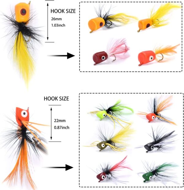 Fishing Flies Assortment Foam Popper Flies 1 Dry Flies Nymphs Fly Fishing Flies Kit - Image 3