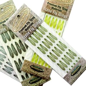 Realistic Stonefly Wings Set of 4 Sizes Dry Flies Nymphs Fly Fishing Flies Kit