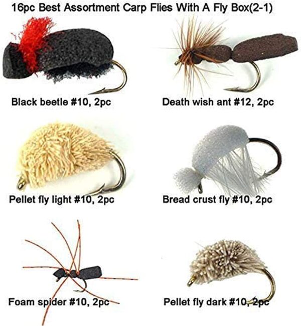 Riverrruns Best Assortment Combo Flies with  Dry Flies Nymphs Fly Fishing Flies Kit - Image 2