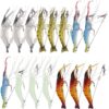 15 Pcs Soft Shrimp Lures Fishing Bait Luminou Fishing Artificial Bait Soft Plastic Lures
