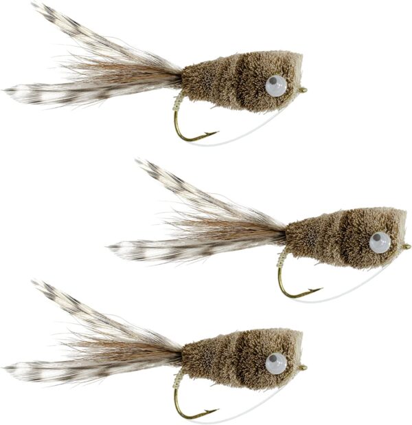 Natural and Grizzly Deer Hair Bass Bugs Fl Dry Flies Nymphs Fly Fishing Flies Kit