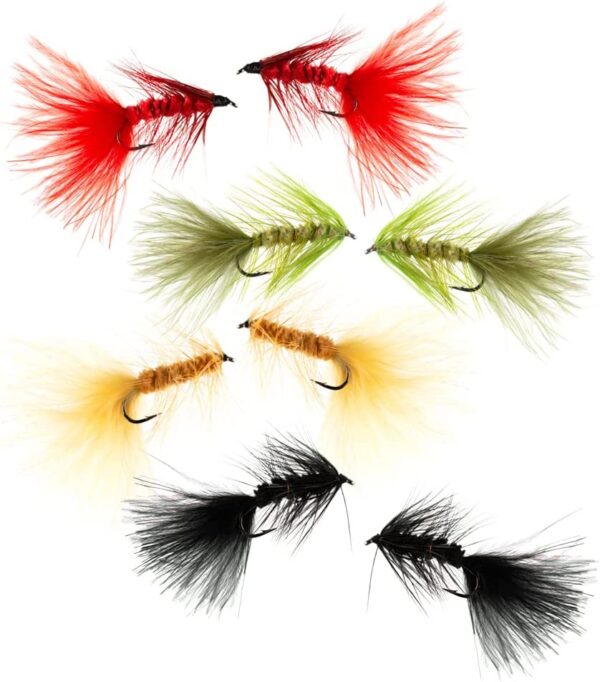 8pcs Wooly Bugger Flies Streamers Fly Fishin Dry Flies Nymphs Fly Fishing Flies Kit