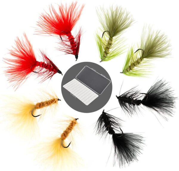8pcs Wooly Bugger Flies Streamers Fly Fishin Dry Flies Nymphs Fly Fishing Flies Kit - Image 6