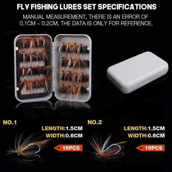 32pcs/Box Fly Fishing Flies Trout Lure Artif Dry Flies Nymphs Fly Fishing Flies Kit - Image 3