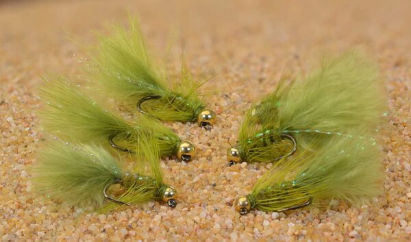 6 Ct Tungsten Micro Olive Wooly Bugger Jig Dry Flies Nymphs Fly Fishing Flies Kit