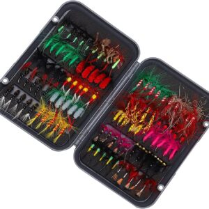 100 Pcs Fly Lure Insect Lures  Fly Fishing L Dry Flies Nymphs Fly Fishing Flies Kit