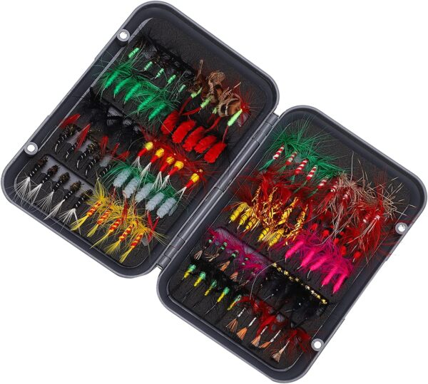 100 Pcs Fly Lure Insect Lures  Fly Fishing L Dry Flies Nymphs Fly Fishing Flies Kit - Image 2
