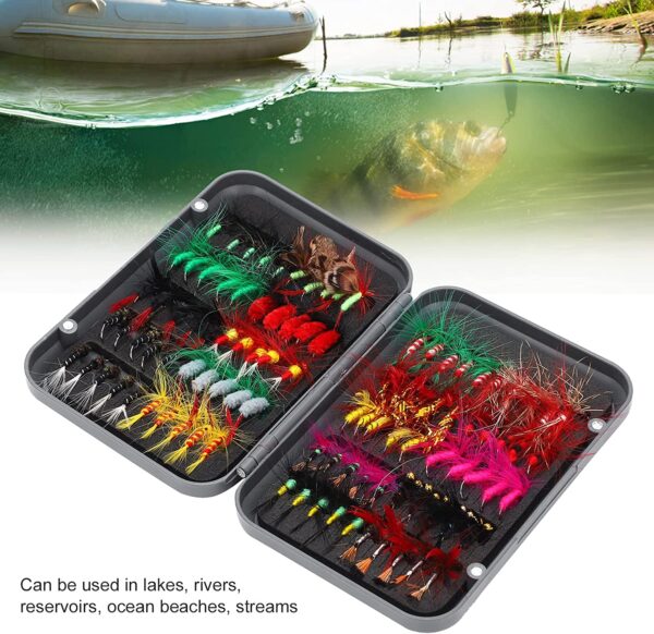 100 Pcs Fly Lure Insect Lures  Fly Fishing L Dry Flies Nymphs Fly Fishing Flies Kit - Image 7
