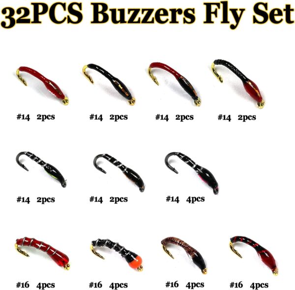 Fly Fishing Fly Kit Fly Fishing Lure Dry Wet Dry Flies Nymphs Fly Fishing Flies Kit - Image 2