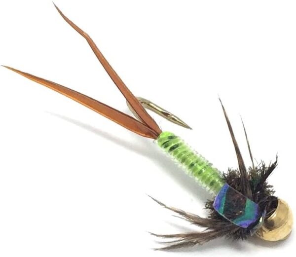 Bead Head Copper John Chartreuse Nymph Flies Dry Flies Nymphs Fly Fishing Flies Kit - Image 2
