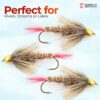 ?C 12 PC Bead Head Wooly Bugger Flies ?C Brown Dry Flies Nymphs Fly Fishing Flies Kit - Image 5
