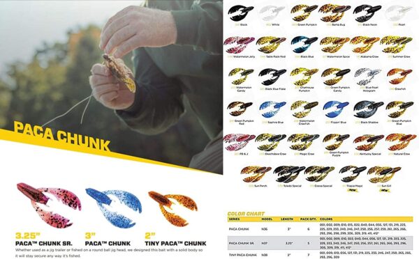 Tiny Paca Chunk 2 1/4 Inch 7 Pack Soft Plasti Fishing Artificial Bait Soft Plastic Lures - Image 5