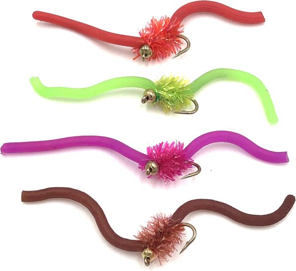 Fly Fishing Barbless Bead Head Squirmy Wormy Dry Flies Nymphs Fly Fishing Flies Kit