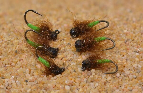 6 Flies Tungsten Jigged Caddis Jig Head Fl Dry Flies Nymphs Fly Fishing Flies Kit
