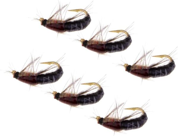 6pcs Fly Fishing Flies Brown Scud 1.4cm Dry Flies Nymphs Fly Fishing Flies Kit - Image 3