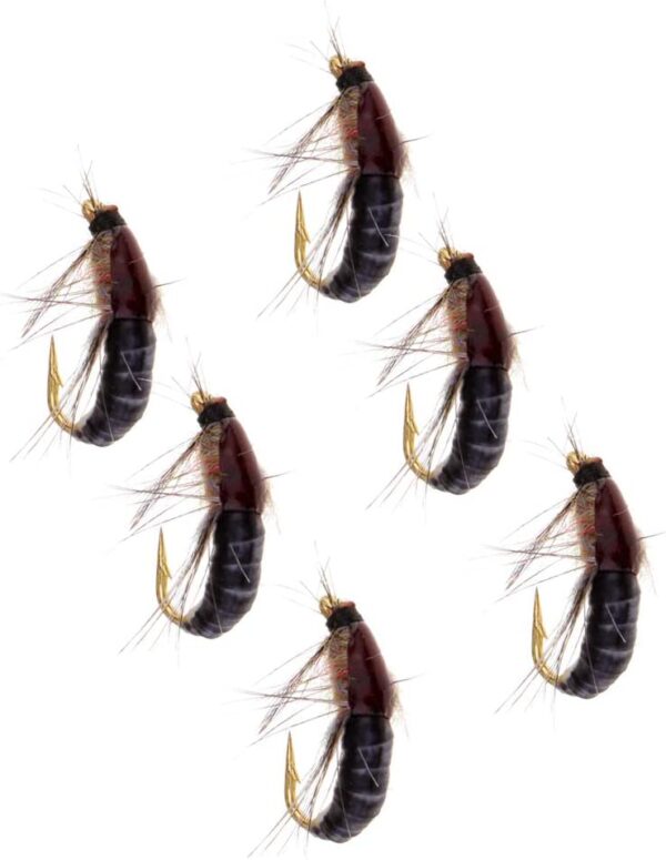 6pcs Fly Fishing Flies Brown Scud 1.4cm Dry Flies Nymphs Fly Fishing Flies Kit - Image 6
