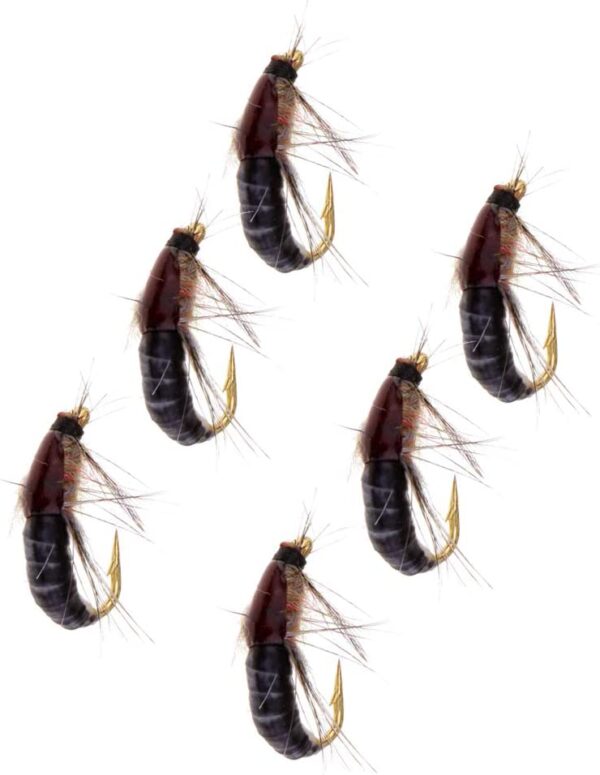 6pcs Fly Fishing Flies Brown Scud 1.4cm Dry Flies Nymphs Fly Fishing Flies Kit - Image 7