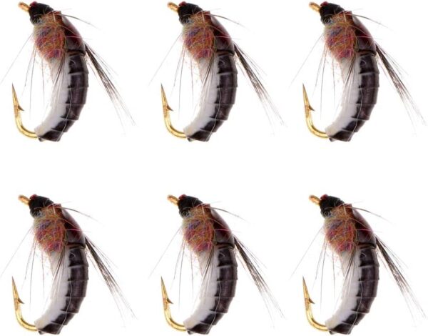 6pcs Fly Fishing Flies Brown Scud 1.4cm Dry Flies Nymphs Fly Fishing Flies Kit - Image 8