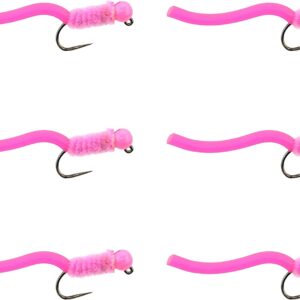 Fly Fishing Squirmy Worm Flies Tungsten Bead Dry Flies Nymphs Fly Fishing Flies Kit