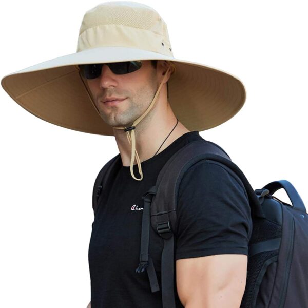 Super Wide Brim Bucket Hat UPF50+ Waterproof  Fishing Artificial Bait Soft Plastic Lures