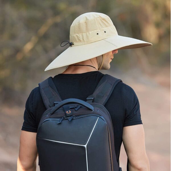 Super Wide Brim Bucket Hat UPF50+ Waterproof  Fishing Artificial Bait Soft Plastic Lures - Image 3