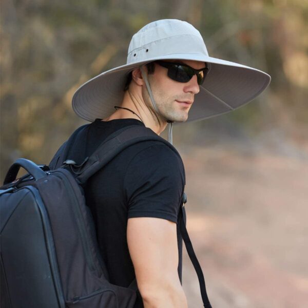 Super Wide Brim Bucket Hat UPF50+ Waterproof  Fishing Artificial Bait Soft Plastic Lures - Image 2
