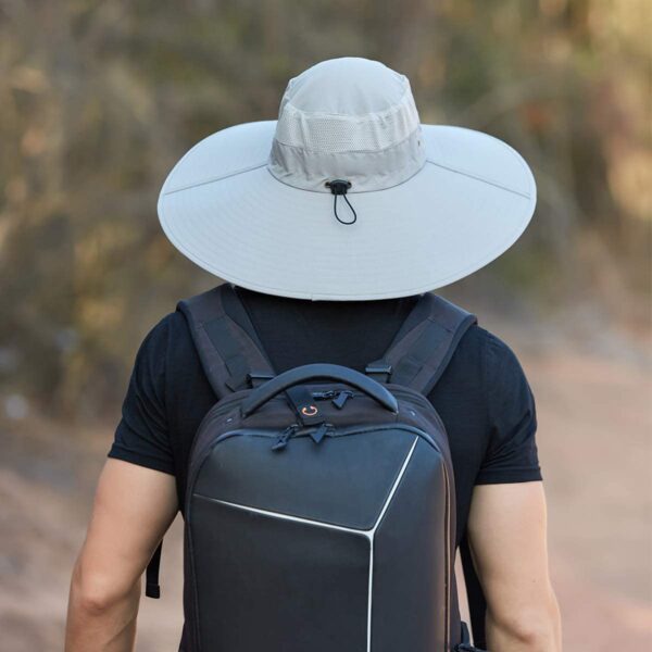 Super Wide Brim Bucket Hat UPF50+ Waterproof  Fishing Artificial Bait Soft Plastic Lures - Image 3